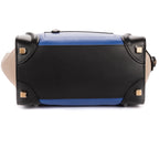 Handbag Tricolor Micro Luggage Grey Smooth Calfskin Leather