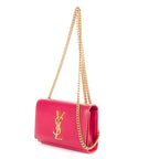 Shoulder Bag Small Tassel Kate Small Pink Grained Calfskin Leather
