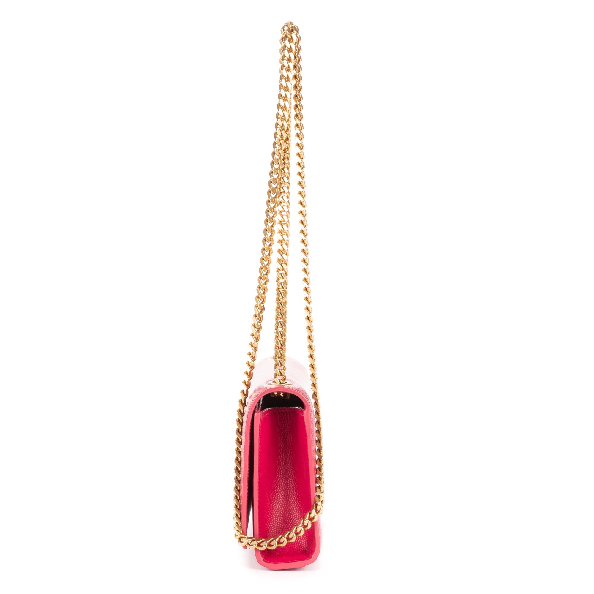 Shoulder Bag Small Tassel Kate Small Pink Grained Calfskin Leather