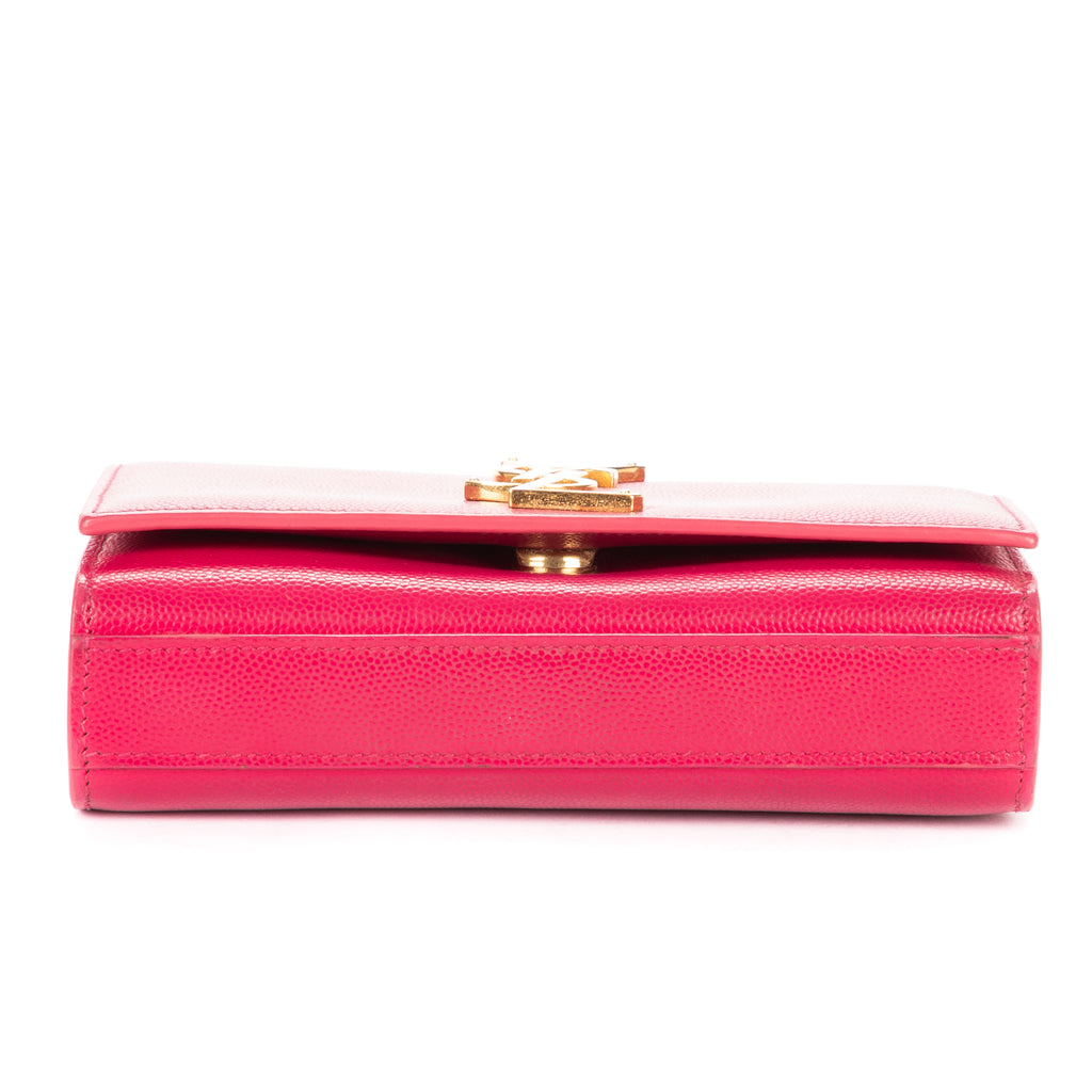 Shoulder Bag Small Tassel Kate Small Pink Grained Calfskin Leather