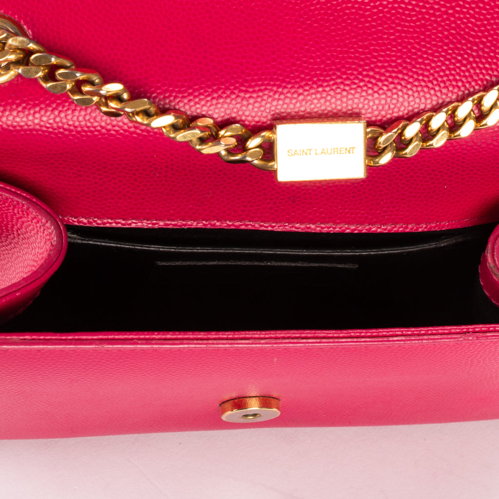 Shoulder Bag Small Tassel Kate Small Pink Grained Calfskin Leather