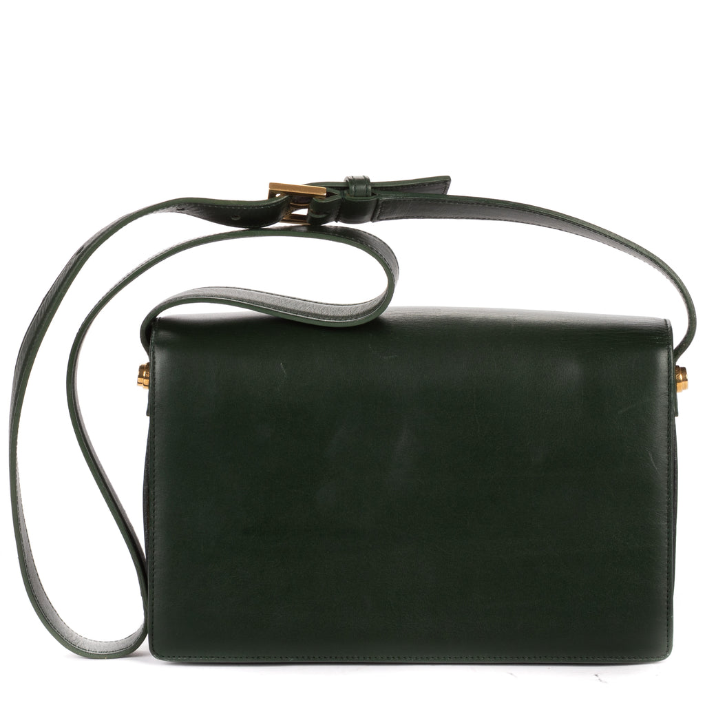 Shoulder Bag Loulou Crossbody Medium Dark Green Smooth Calfskin Leather