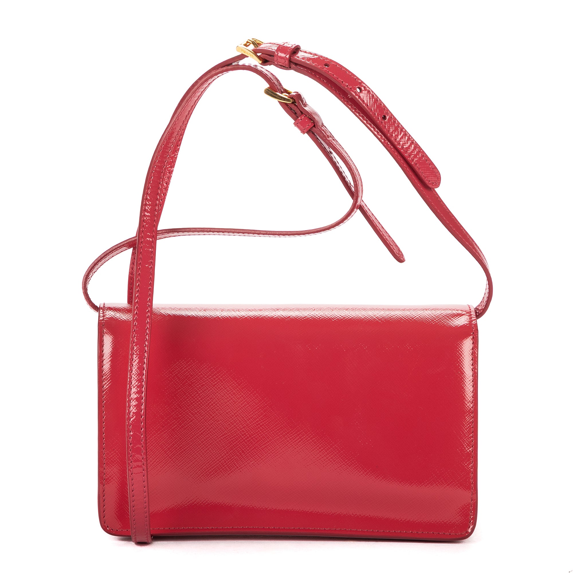 Shoulder Bag Clutch Crossbody Pink Saffiano Vernice Leather