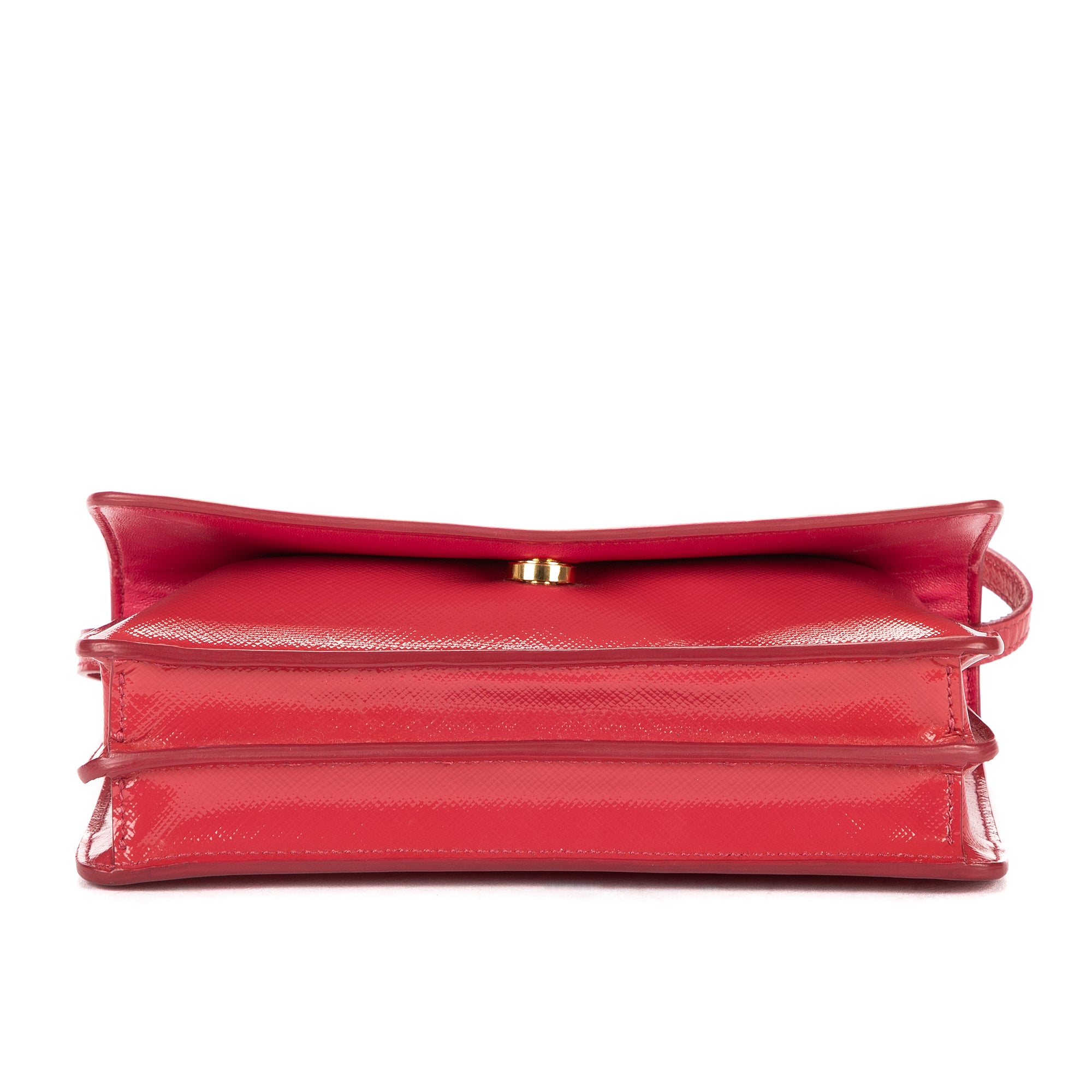 Shoulder Bag Clutch Crossbody Pink Saffiano Vernice Leather