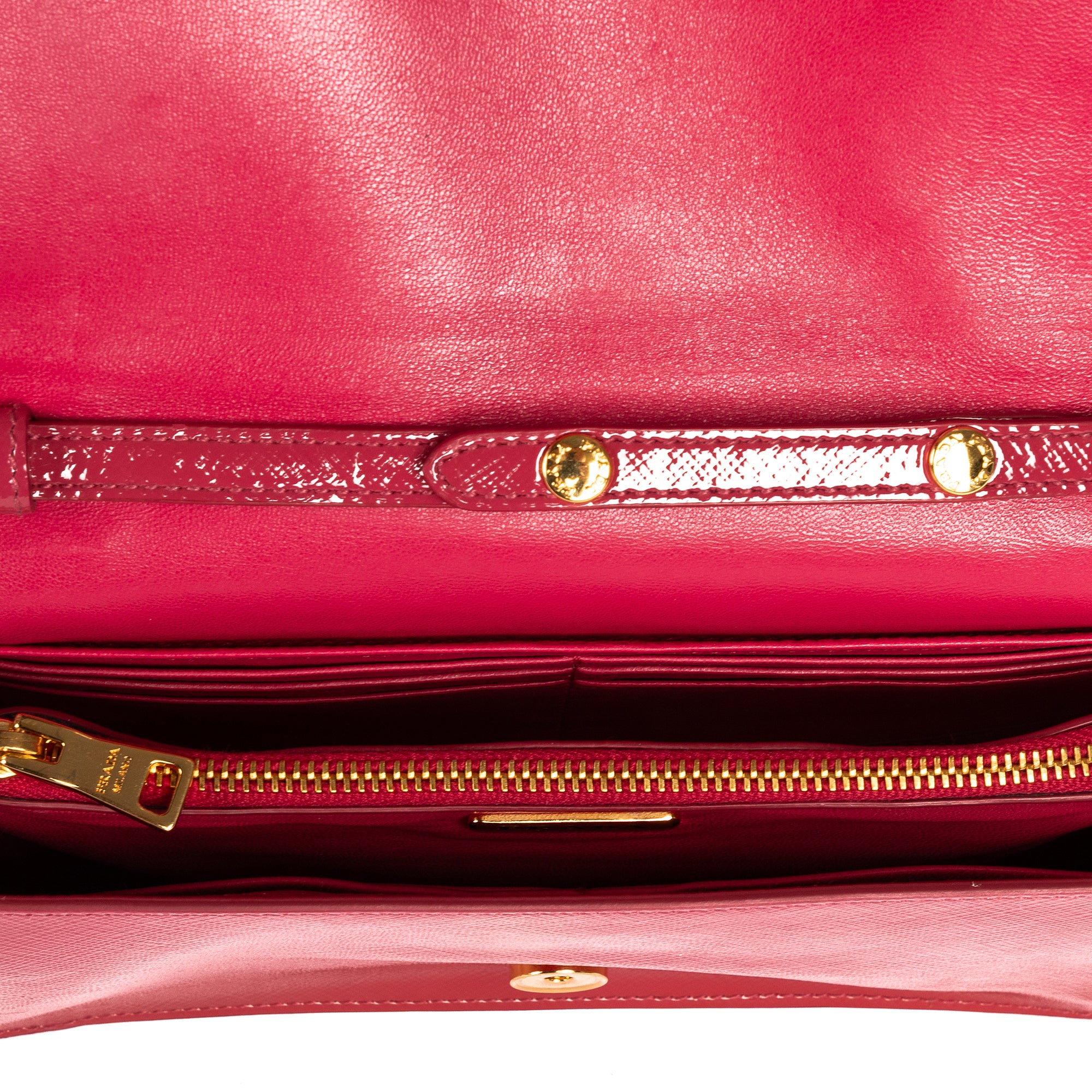 Shoulder Bag Clutch Crossbody Pink Saffiano Vernice Leather
