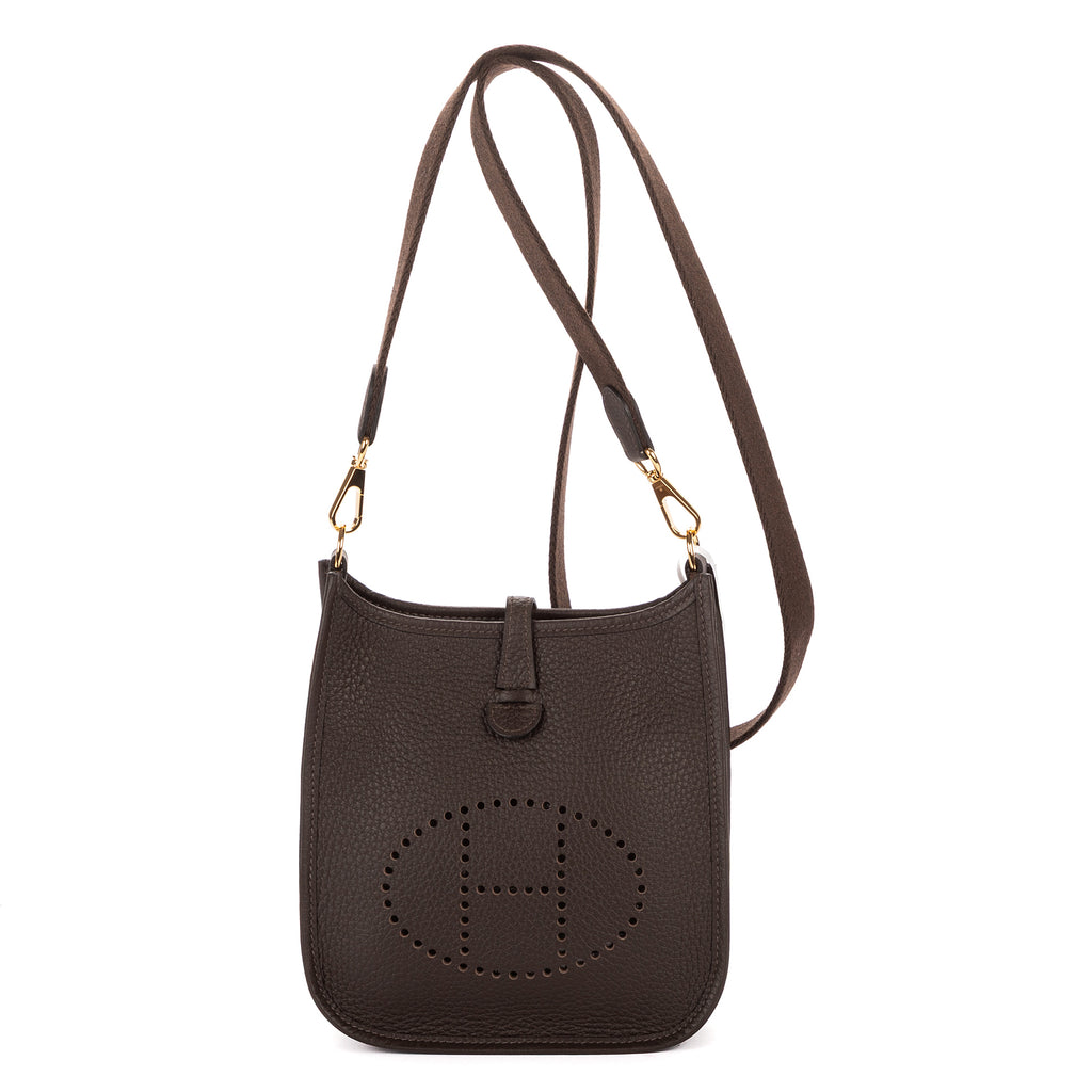 Shoulder Bag Evelyne 16 Amazone Mini Dark Brown Clemence Leather