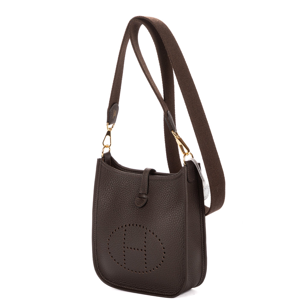 Shoulder Bag Evelyne 16 Amazone Mini Dark Brown Clemence Leather