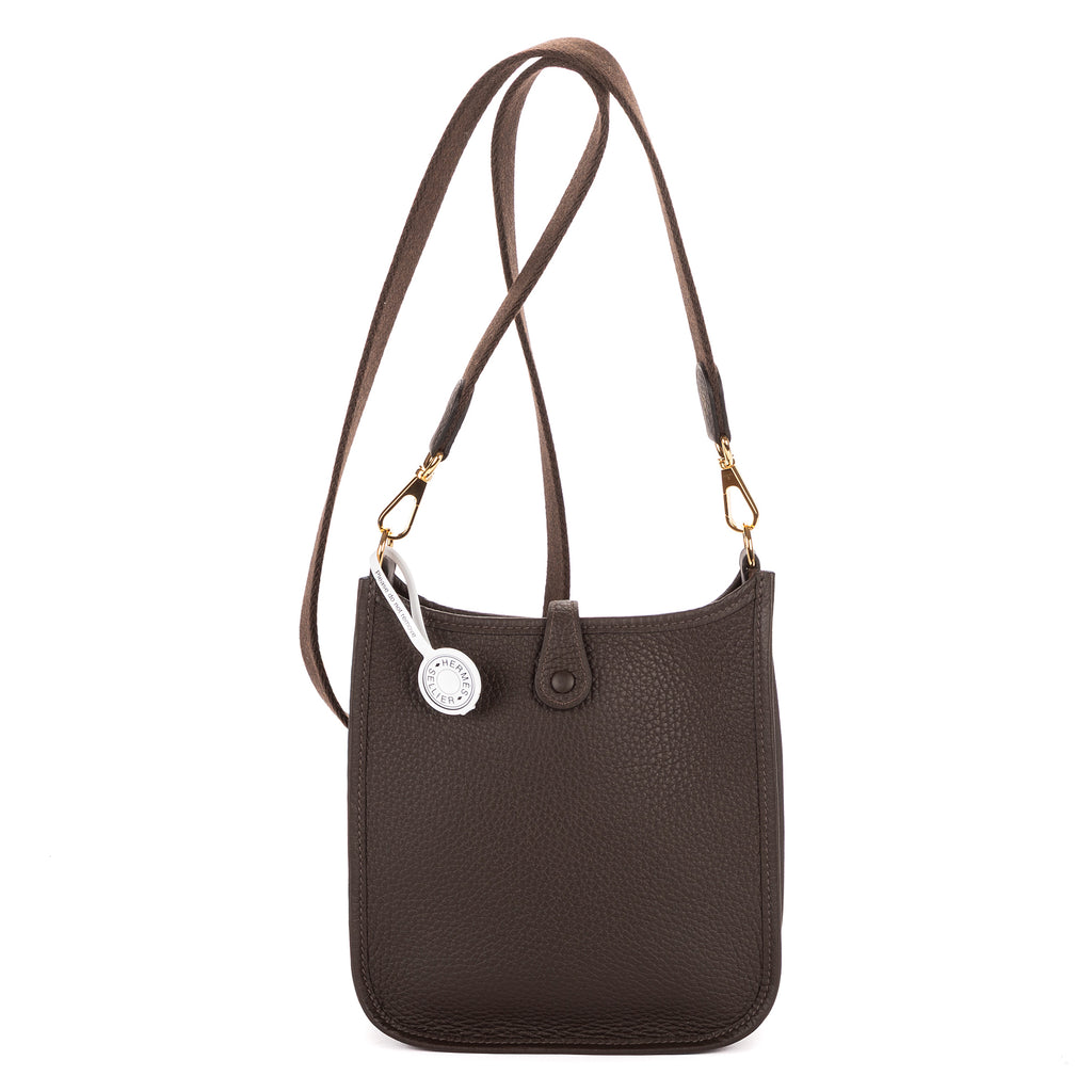 Shoulder Bag Evelyne 16 Amazone Mini Dark Brown Clemence Leather