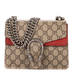 Bolso de hombro Mini Dionysus Chain Crossbody Mini Lona revestida Supreme beige