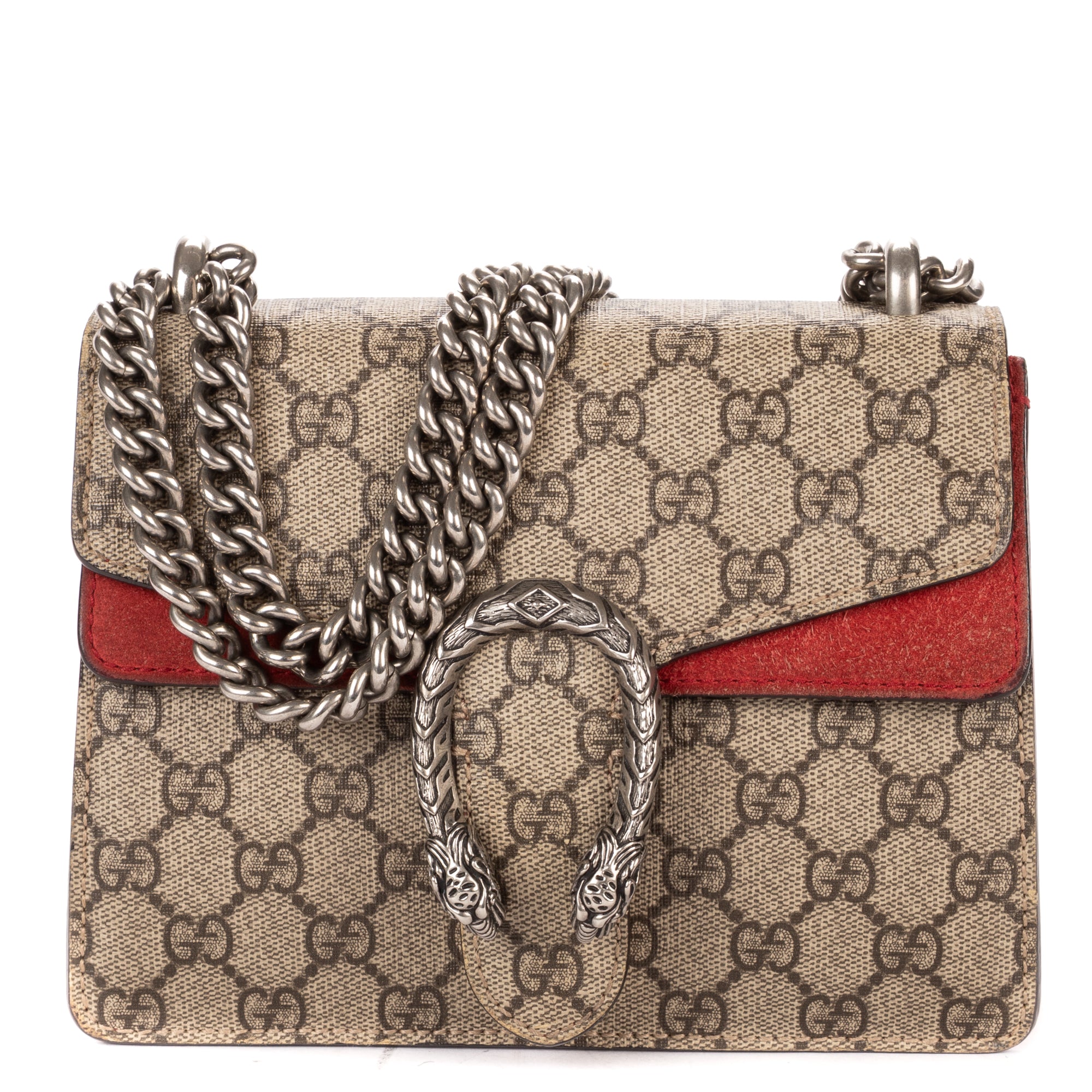 Bolso de hombro Mini Dionysus Chain Crossbody Mini Lona revestida Supreme beige