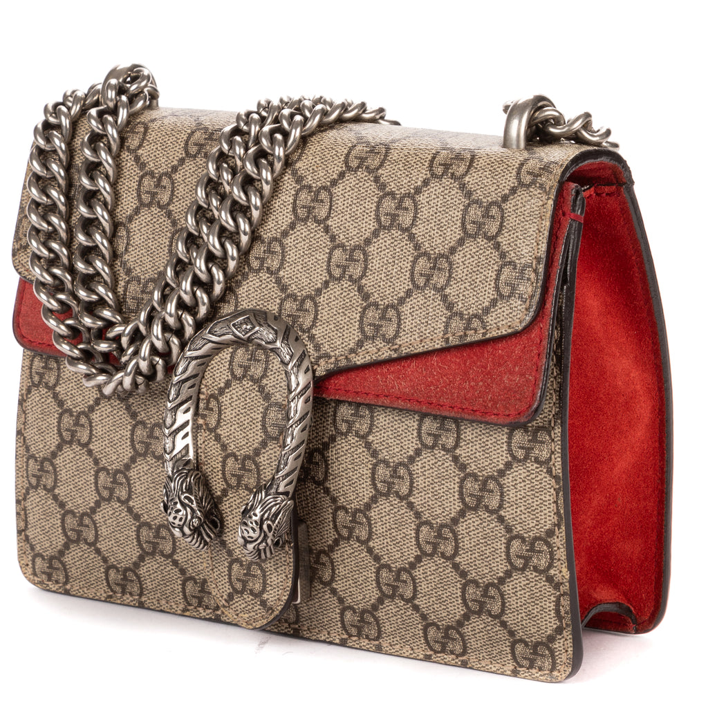 Bolso de hombro Mini Dionysus Chain Crossbody Mini Lona revestida Supreme beige