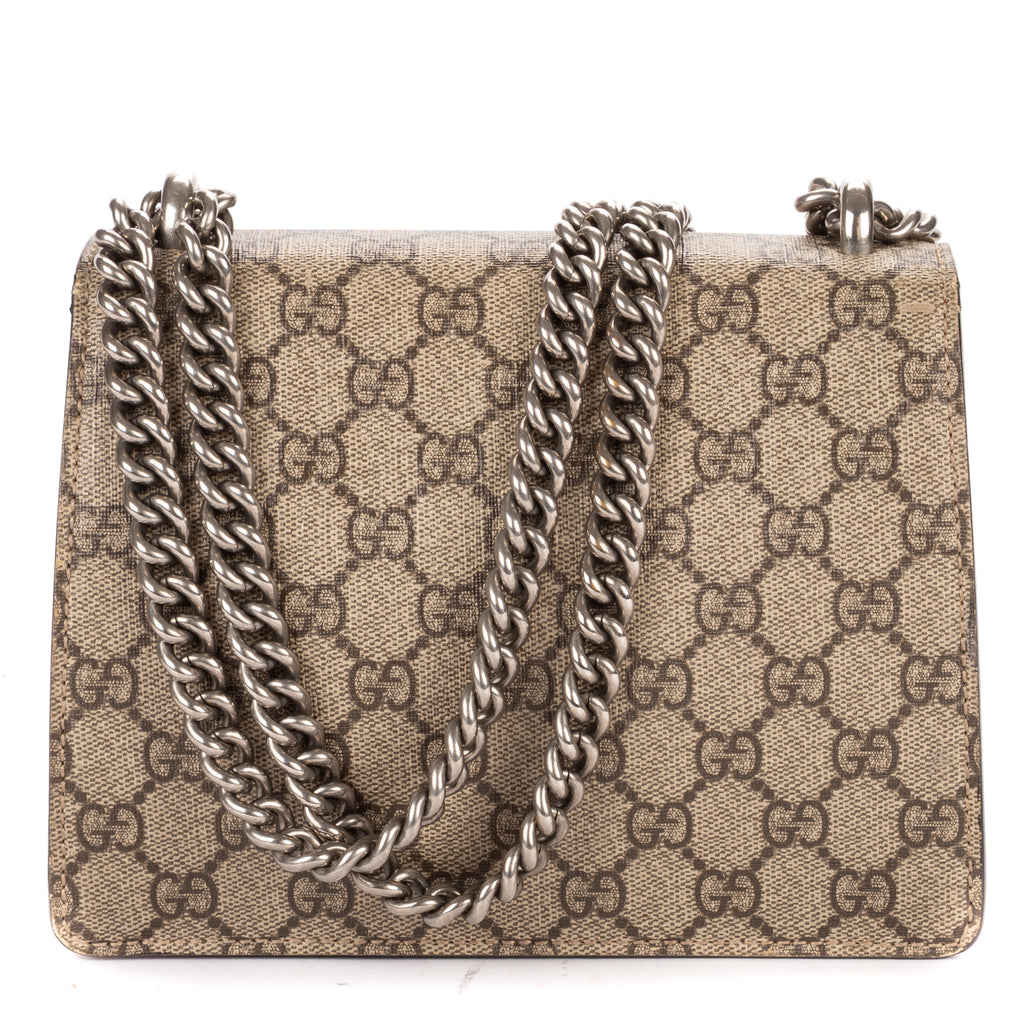 Bolso de hombro Mini Dionysus Chain Crossbody Mini Lona revestida Supreme beige