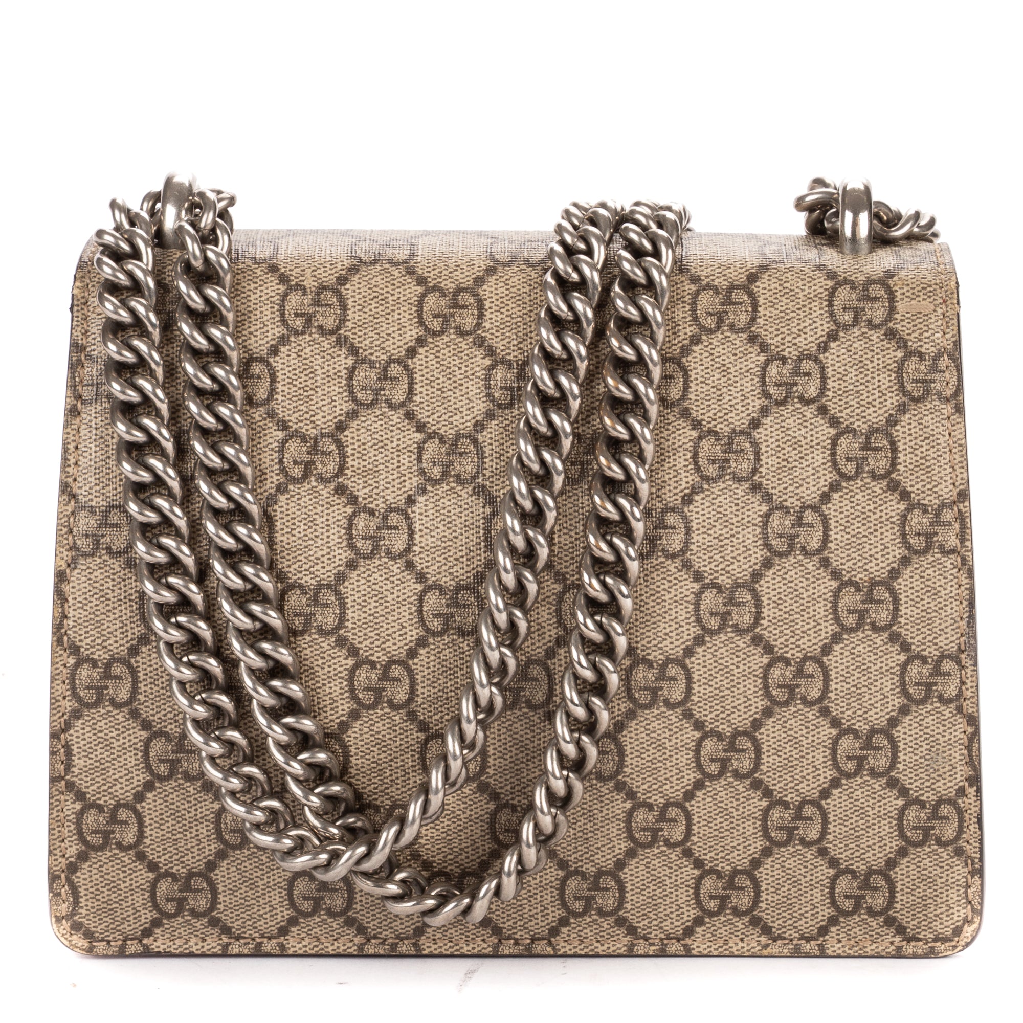 Bolso de hombro Mini Dionysus Chain Crossbody Mini Lona revestida Supreme beige