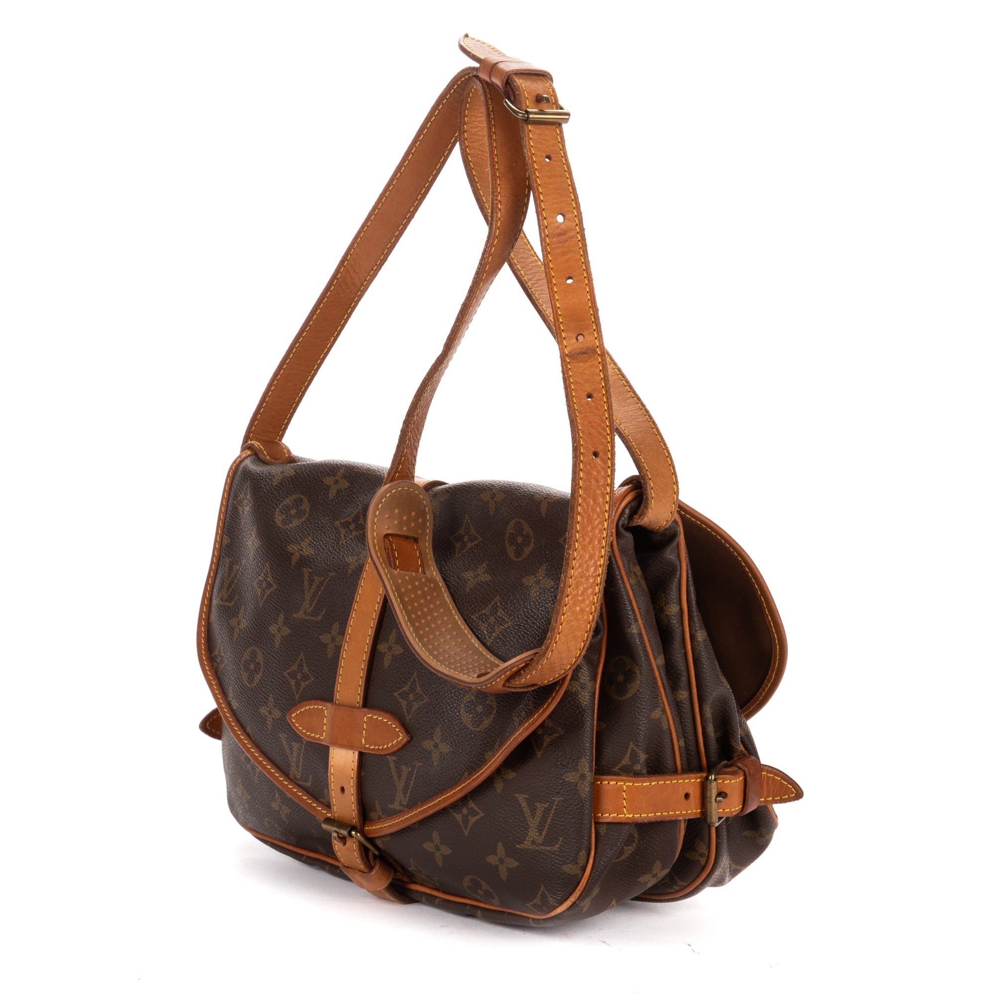 Shoulder Bag Saumur 25 Brown Monogram Canvas