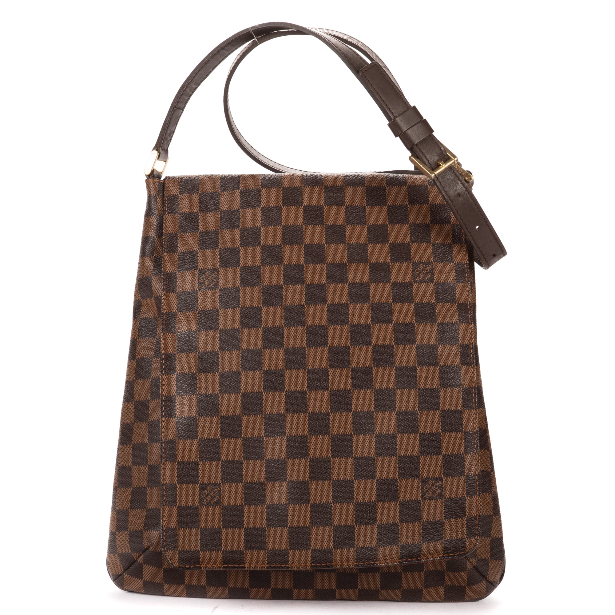Shoulder Bag Musette Salsa Long Strap GM Dark Brown Damier Ebene