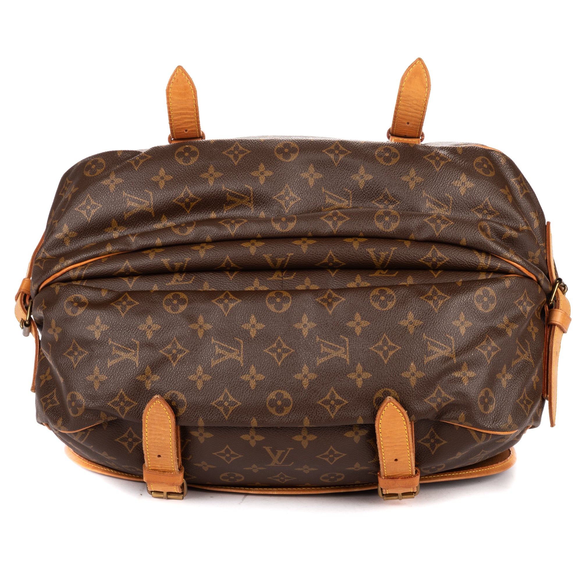 Shoulder Bag Double Strap Saumur Brown Monogram Canvas