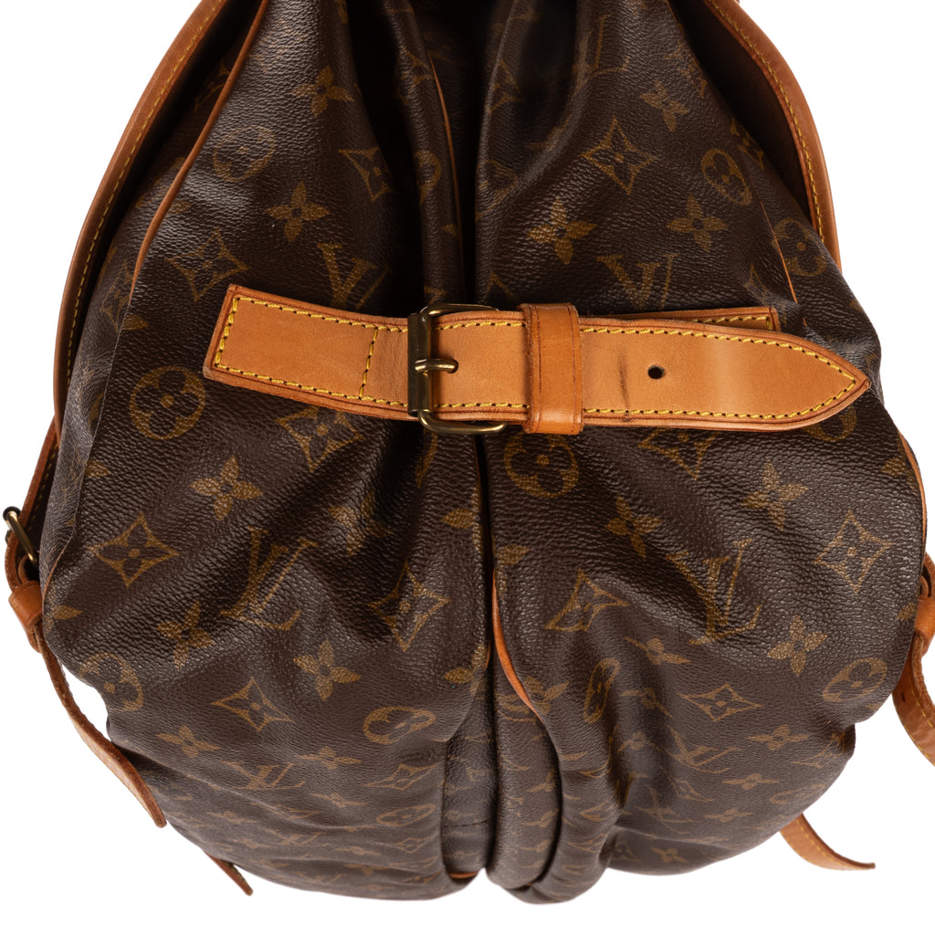 Shoulder Bag Double Strap Saumur Brown Monogram Canvas