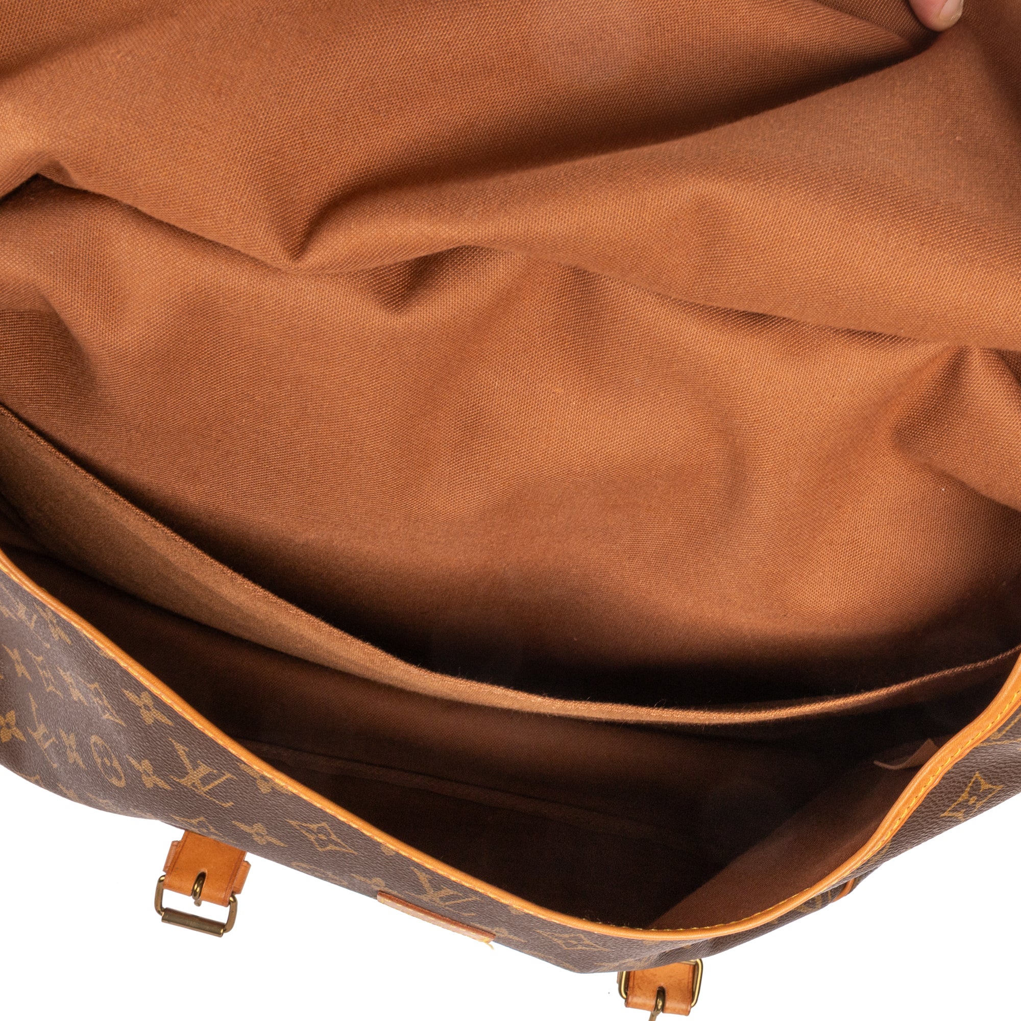 Shoulder Bag Double Strap Saumur Brown Monogram Canvas