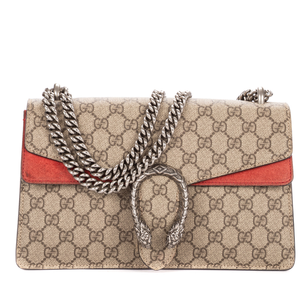 Shoulder Bag Small Dionysus Chain Crossbody Small Beige Supreme Coated Canvas