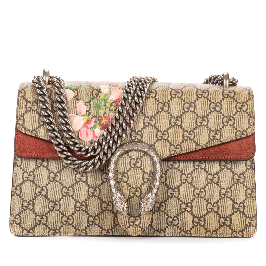 Shoulder Bag Small Floral Dionysus Chain Crossbody Small Beige Floral Supreme Coated Canvas