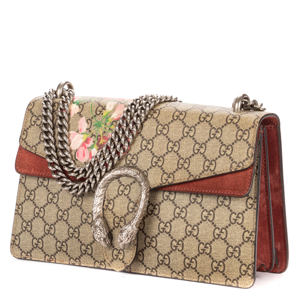 Shoulder Bag Small Floral Dionysus Chain Crossbody Small Beige Floral Supreme Coated Canvas