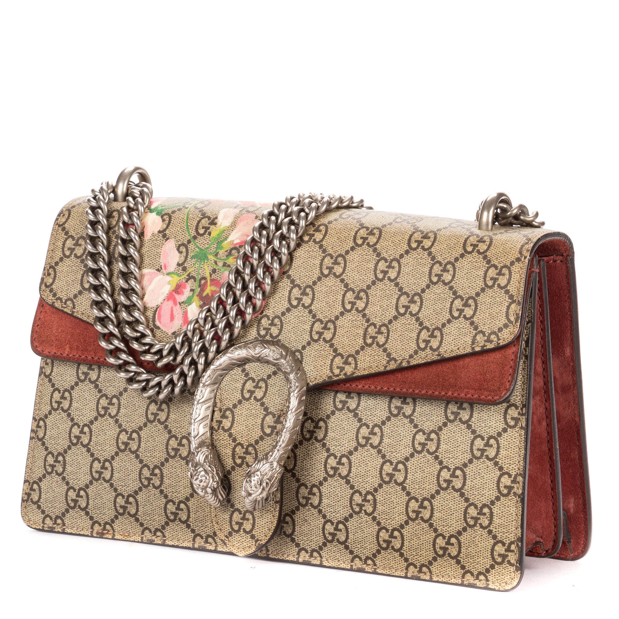 Shoulder Bag Small Floral Dionysus Chain Crossbody Small Beige Floral Supreme Coated Canvas