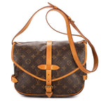 Shoulder Bag Saumur 25 Brown Monogram Canvas