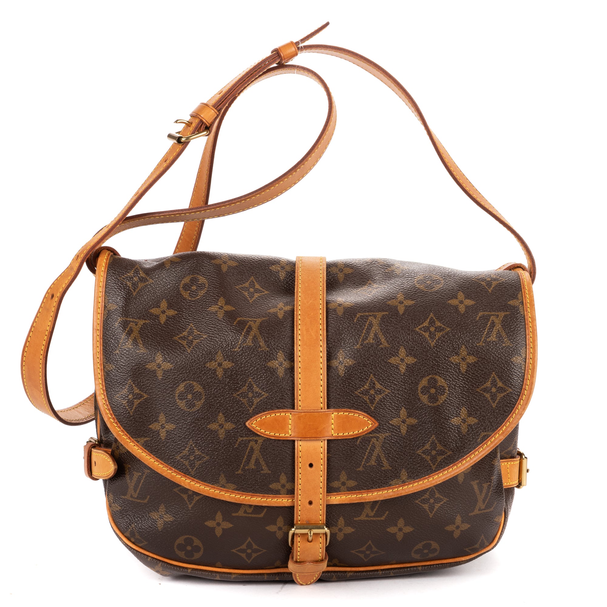 Shoulder Bag Saumur 25 Brown Monogram Canvas