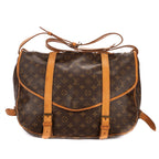 Shoulder Bag Double Strap Saumur GM Brown Monogram Canvas
