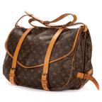 Shoulder Bag Double Strap Saumur GM Brown Monogram Canvas