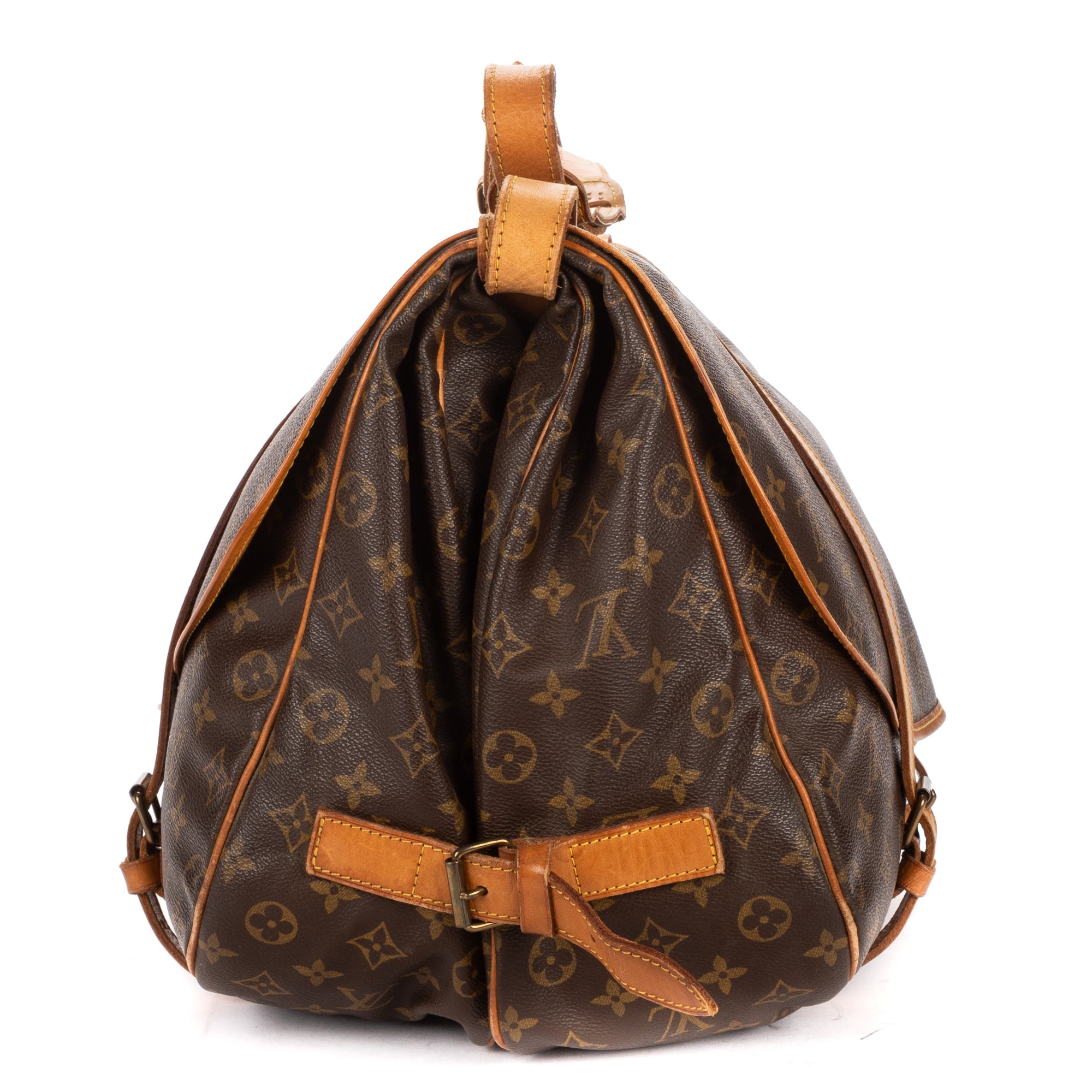 Shoulder Bag Double Strap Saumur GM Brown Monogram Canvas