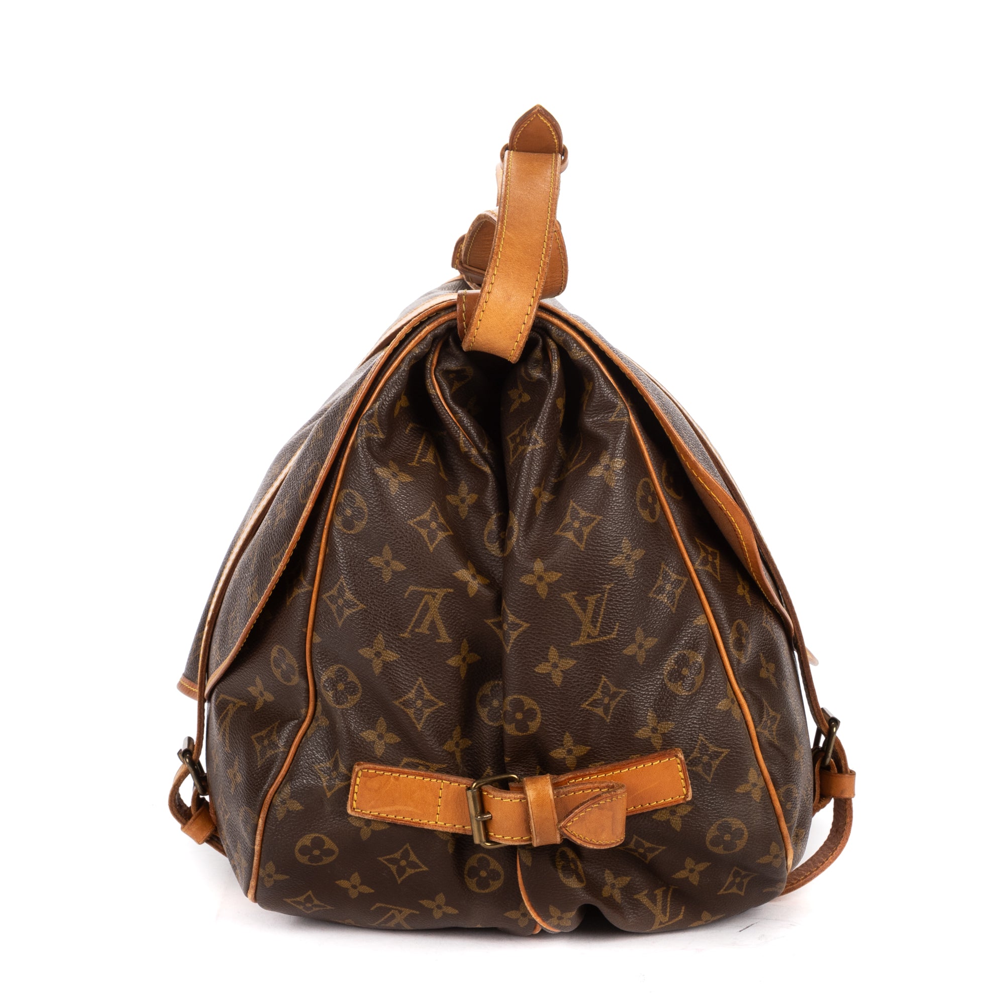 Shoulder Bag Double Strap Saumur GM Brown Monogram Canvas
