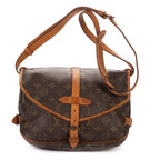 Shoulder Bag Saumur 25 Brown Monogram Canvas