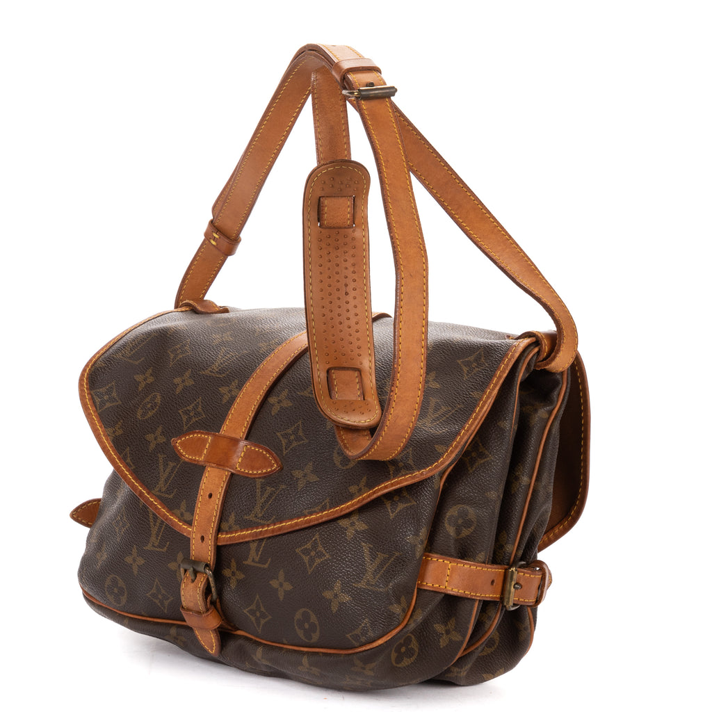 Shoulder Bag Saumur 25 Brown Monogram Canvas