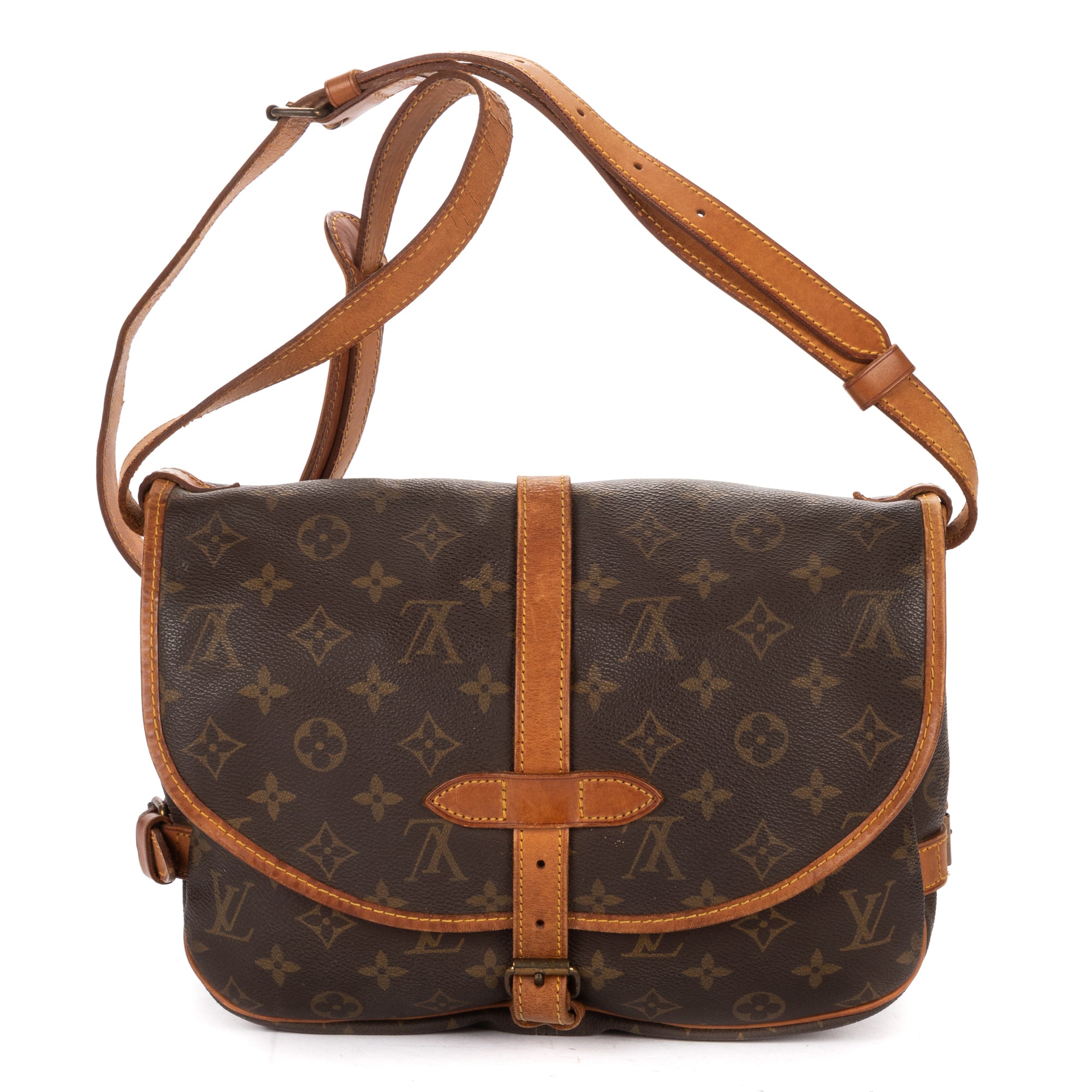 Shoulder Bag Saumur 25 Brown Monogram Canvas