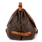 Shoulder Bag Double Strap Saumur Brown Monogram Canvas