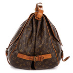 Shoulder Bag Double Strap Saumur Brown Monogram Canvas