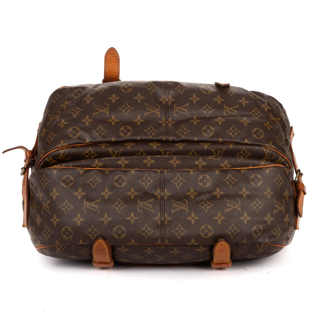 Shoulder Bag Double Strap Saumur Brown Monogram Canvas