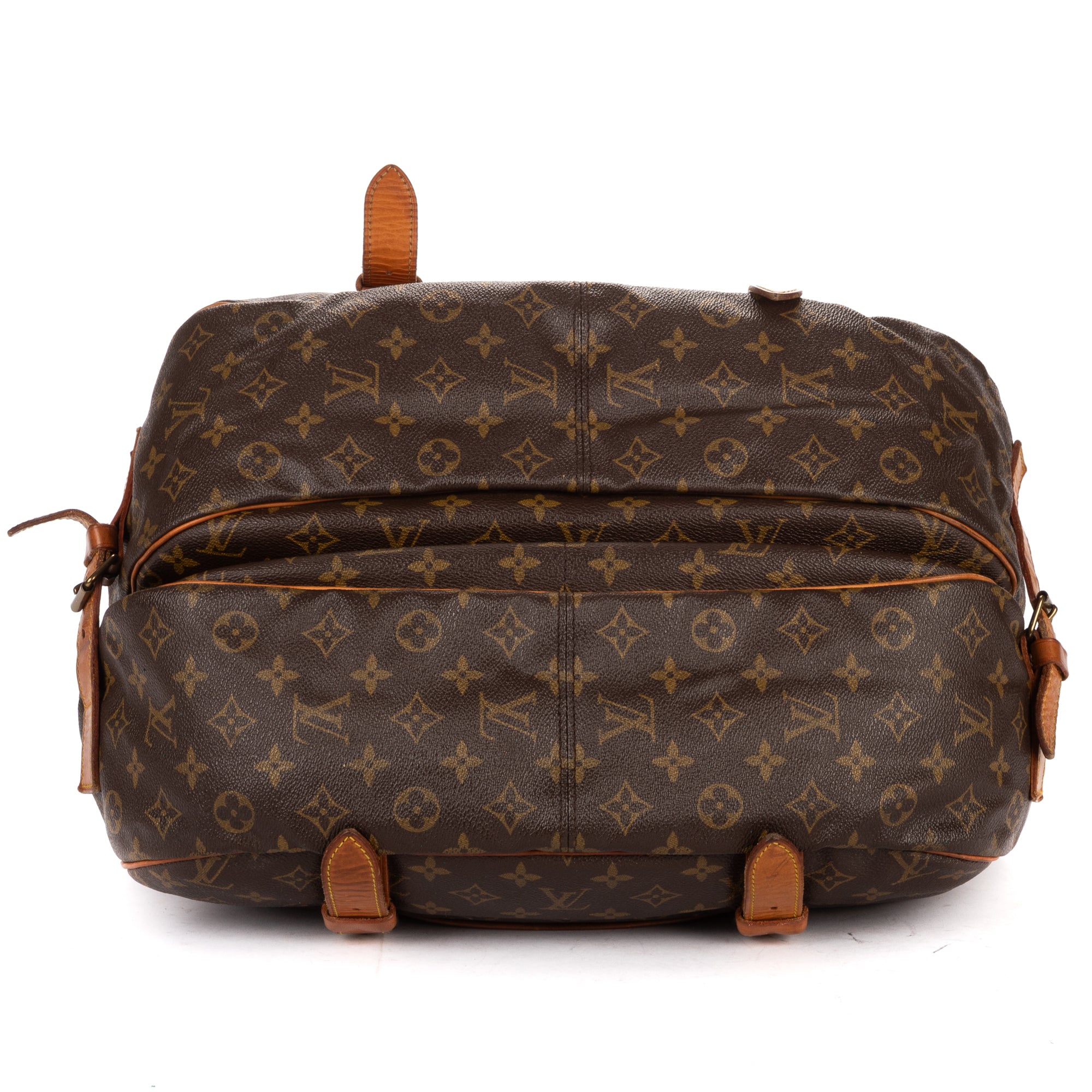 Shoulder Bag Double Strap Saumur Brown Monogram Canvas