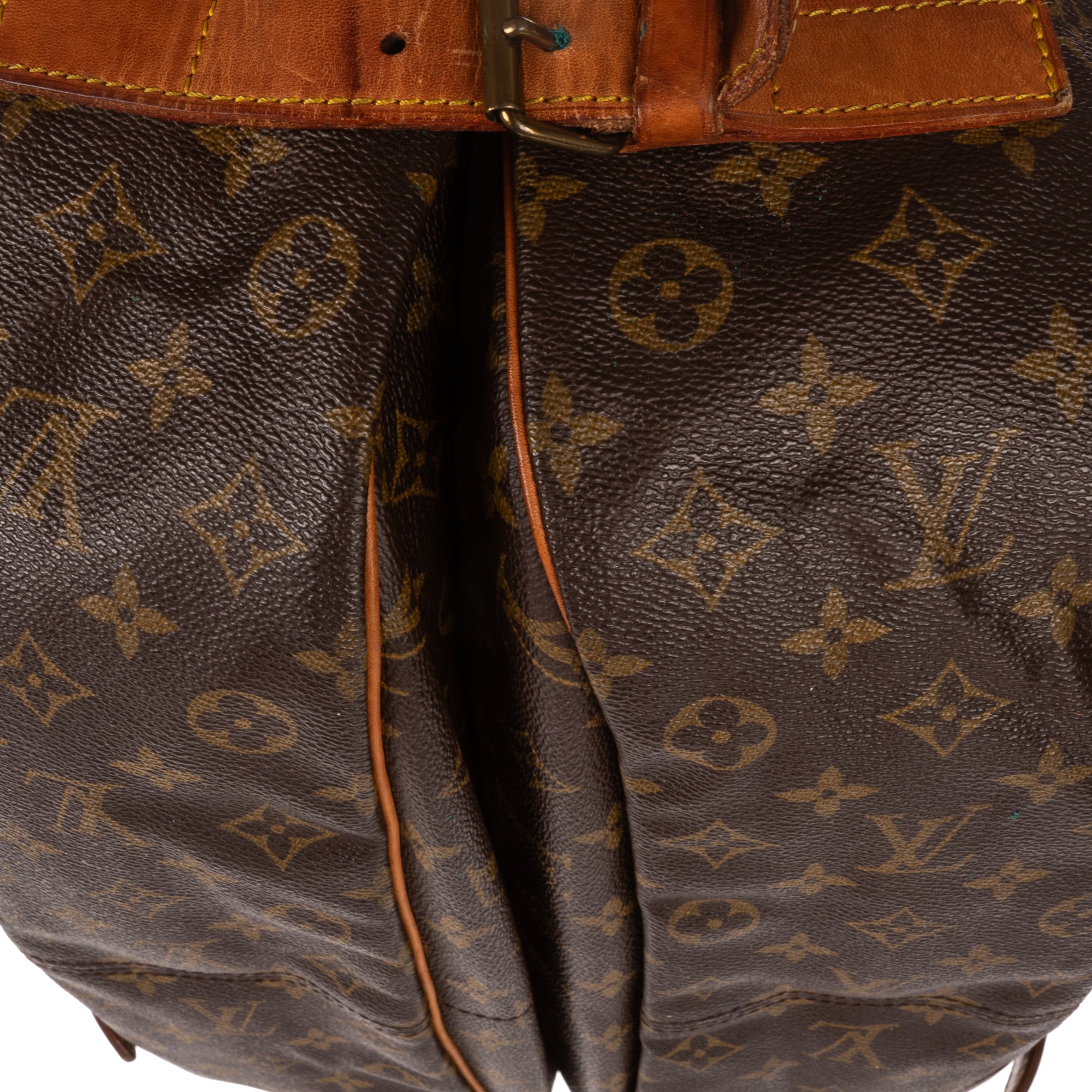 Shoulder Bag Double Strap Saumur Brown Monogram Canvas