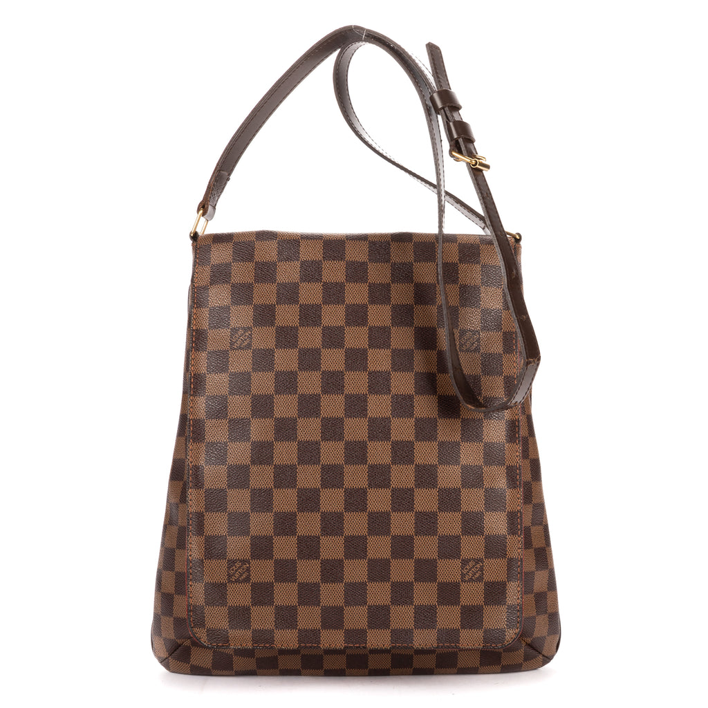 Shoulder Bag Musette Salsa Long Strap GM Dark Brown Damier Ebene