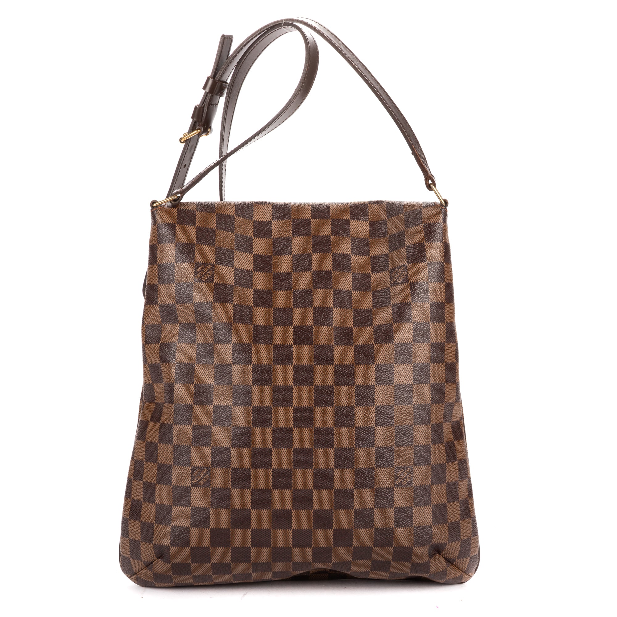 Shoulder Bag Musette Salsa Long Strap GM Dark Brown Damier Ebene