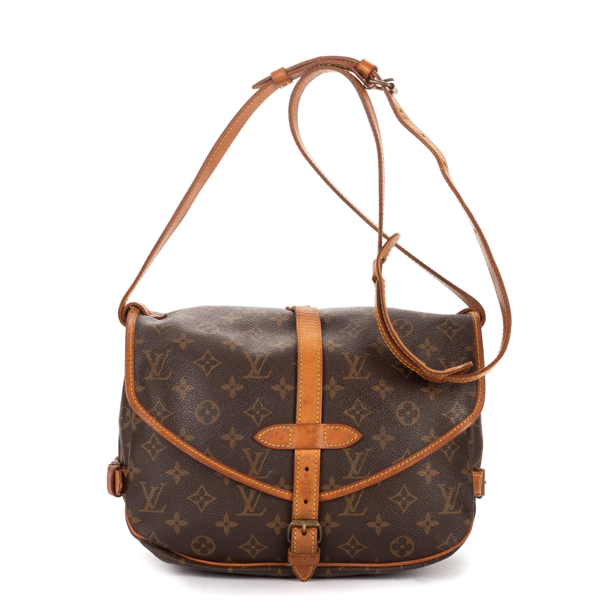 Shoulder Bag Saumur 25 Brown Monogram Canvas