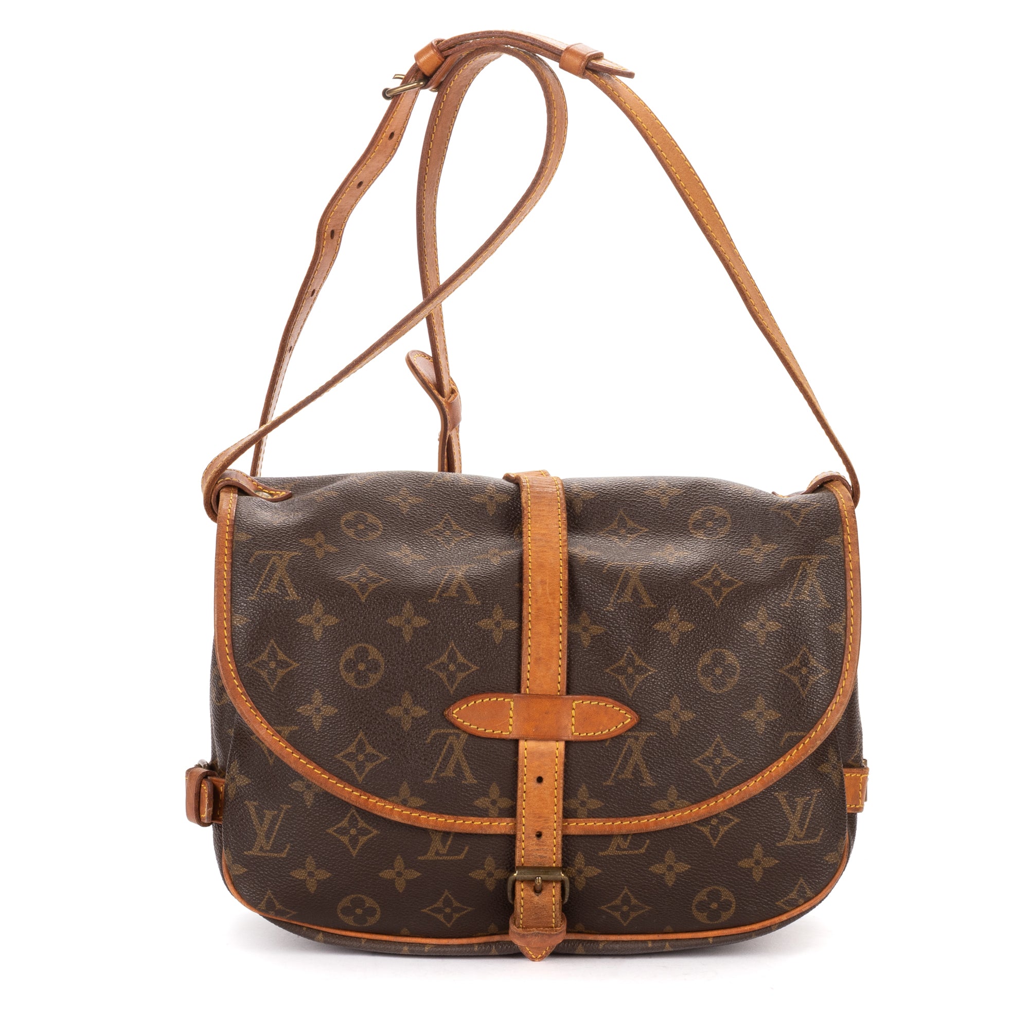 Shoulder Bag Saumur 25 Brown Monogram Canvas