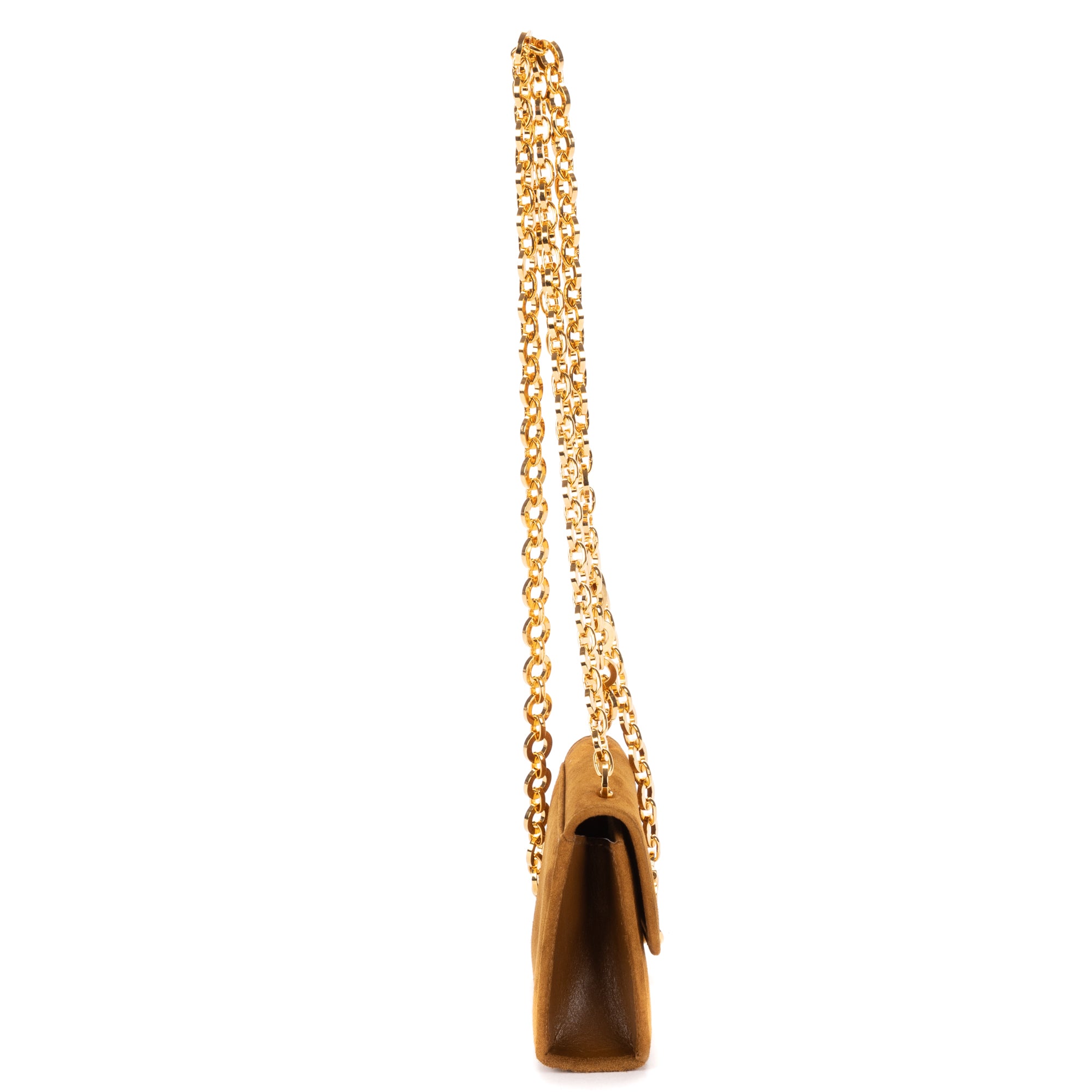 Shoulder Bag Mini Gancini Mini Light Brown Suede Leather