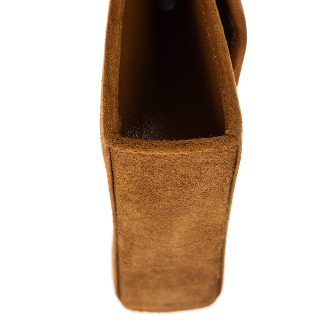 Shoulder Bag Mini Gancini Mini Light Brown Suede Leather