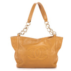 Shoulder Bag CC Shopping Tote Light Brown Textured Leather