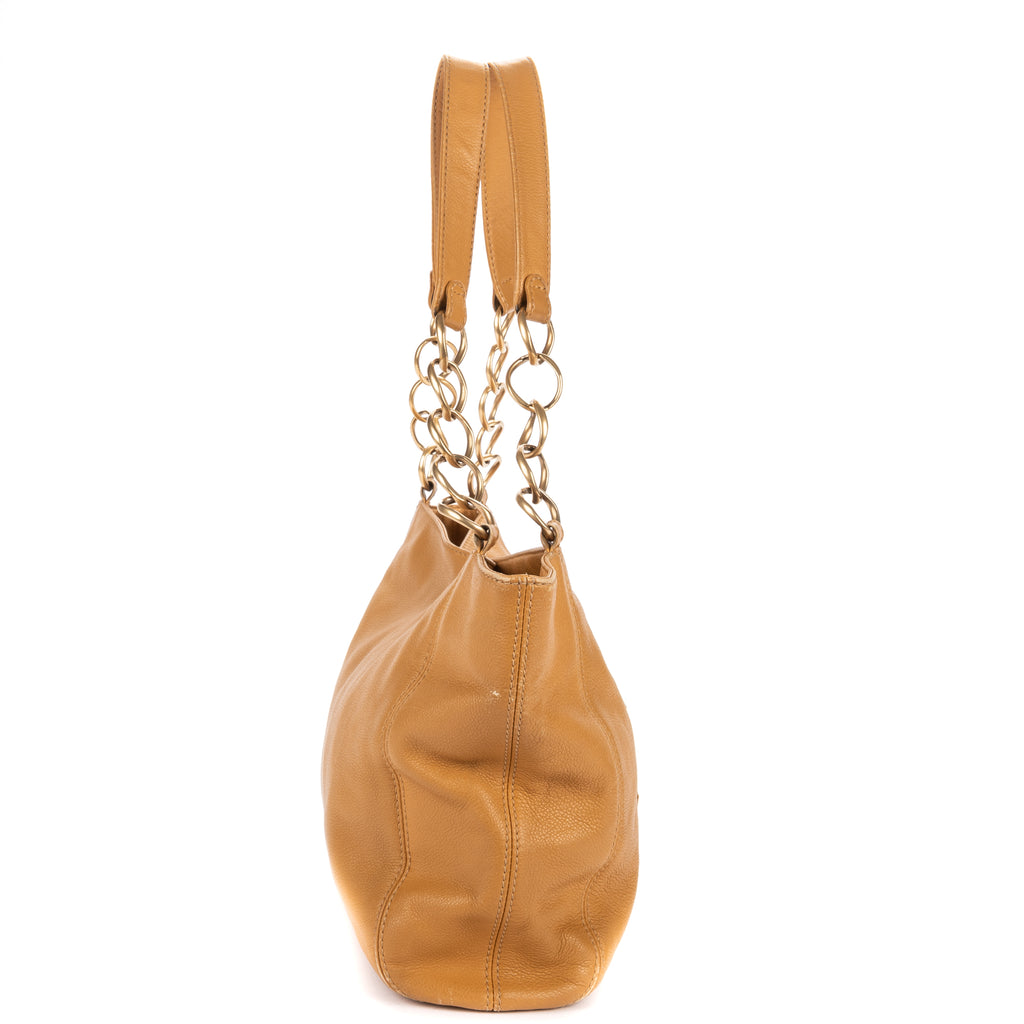Shoulder Bag CC Shopping Tote Light Brown Textured Leather