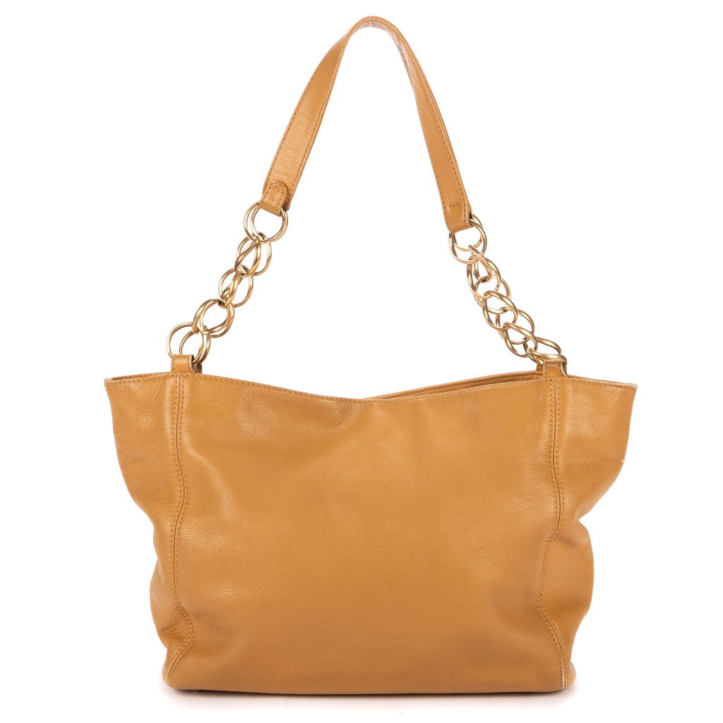 Shoulder Bag CC Shopping Tote Light Brown Textured Leather
