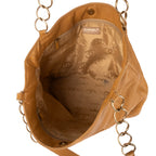 Shoulder Bag CC Shopping Tote Light Brown Textured Leather